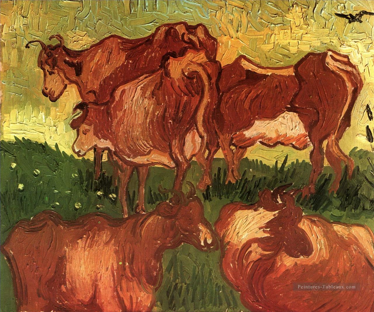 Vaches Vincent van Gogh Peintures à l'huile